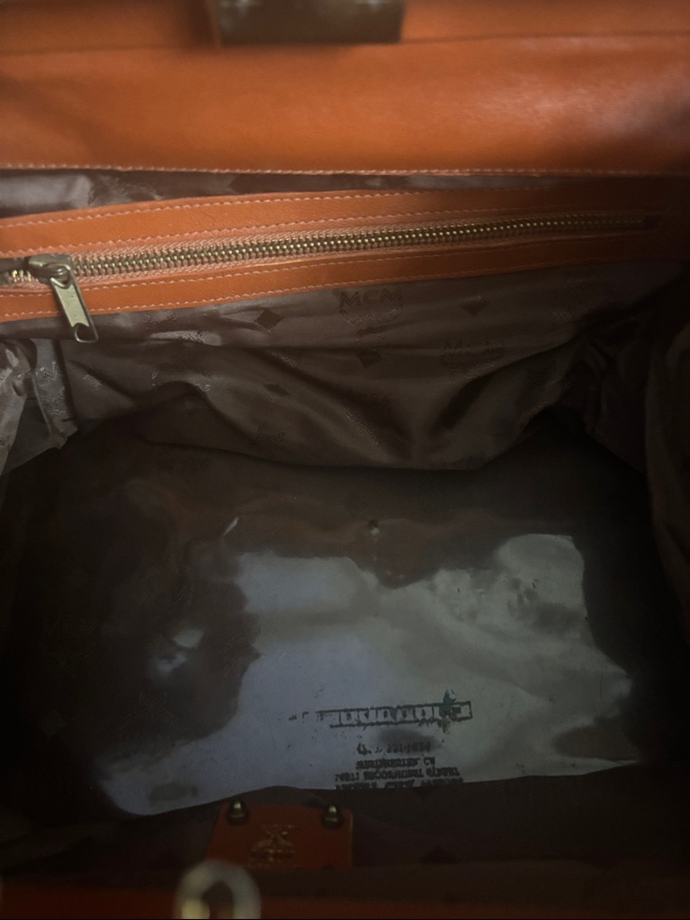 Vintage MCM Cognac Visetos top-handle satchel bag - Picture 11 of 13